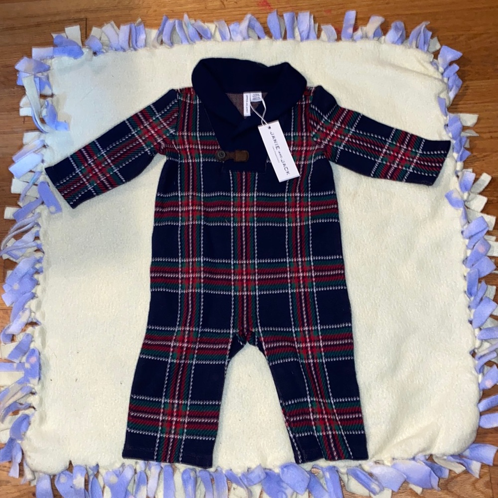 Janie and Jack plaid bodysuit